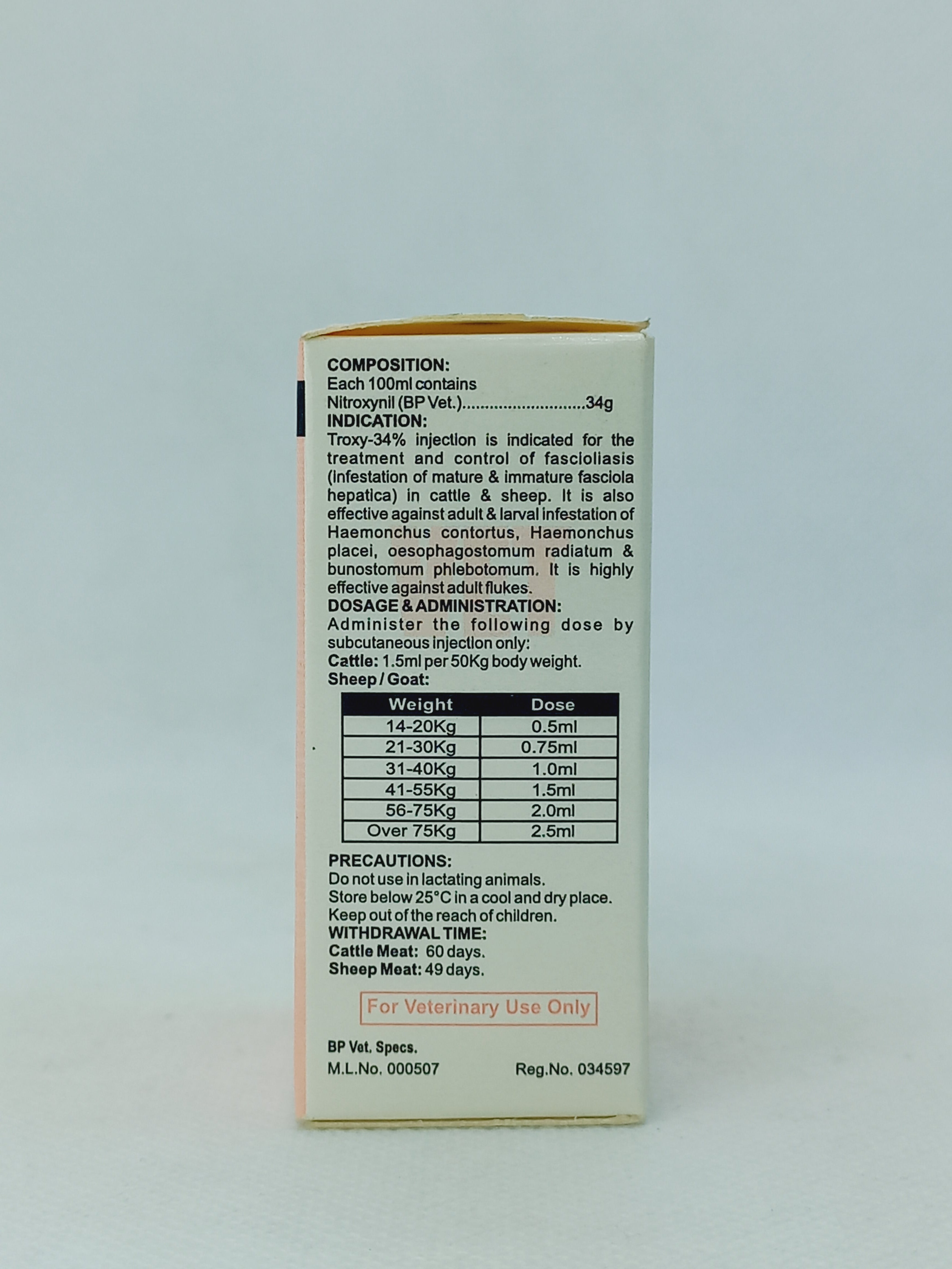 TROXY-34%  INJ 10ML