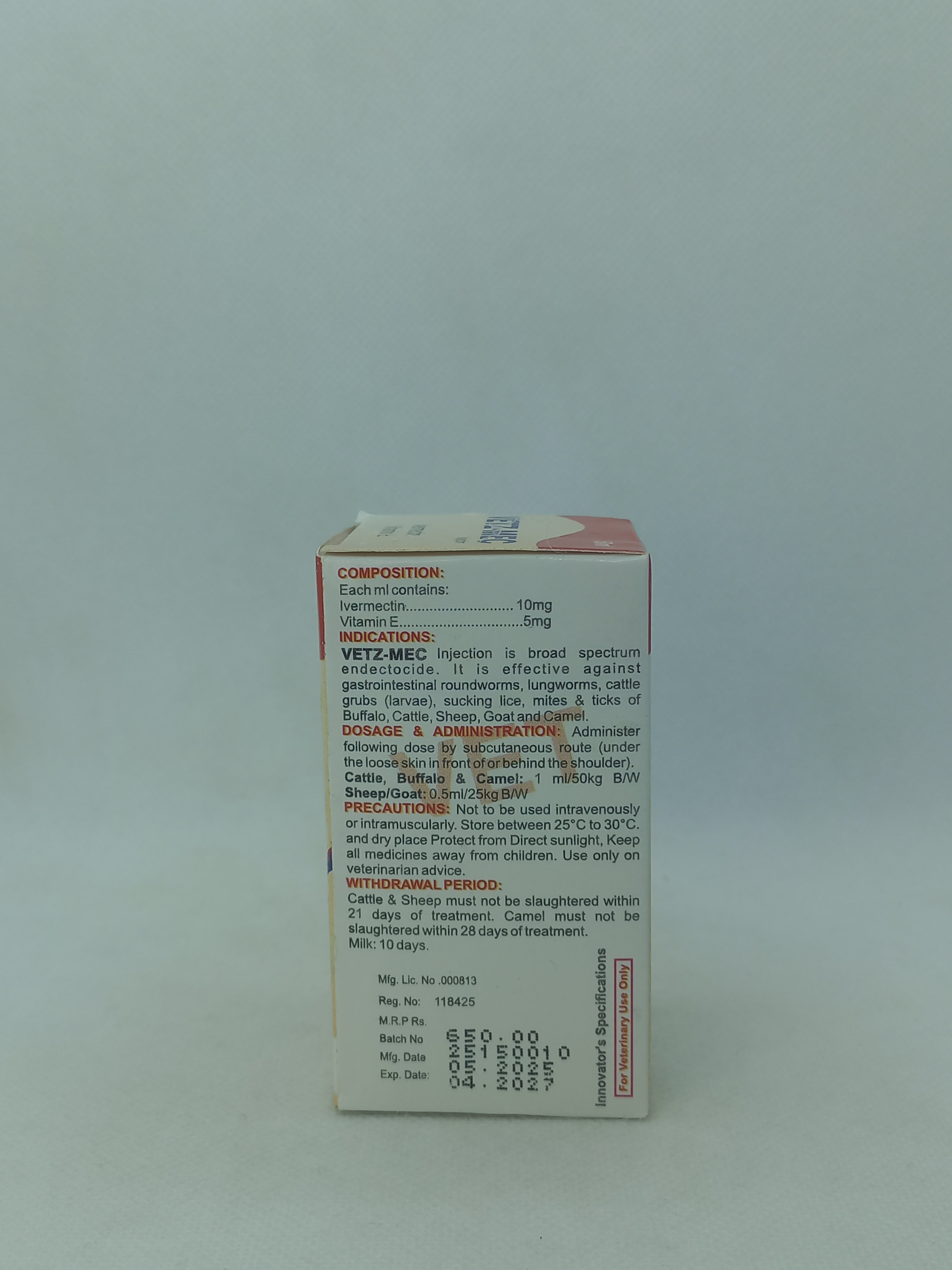 VETZMEC INJ 50ML VIAL