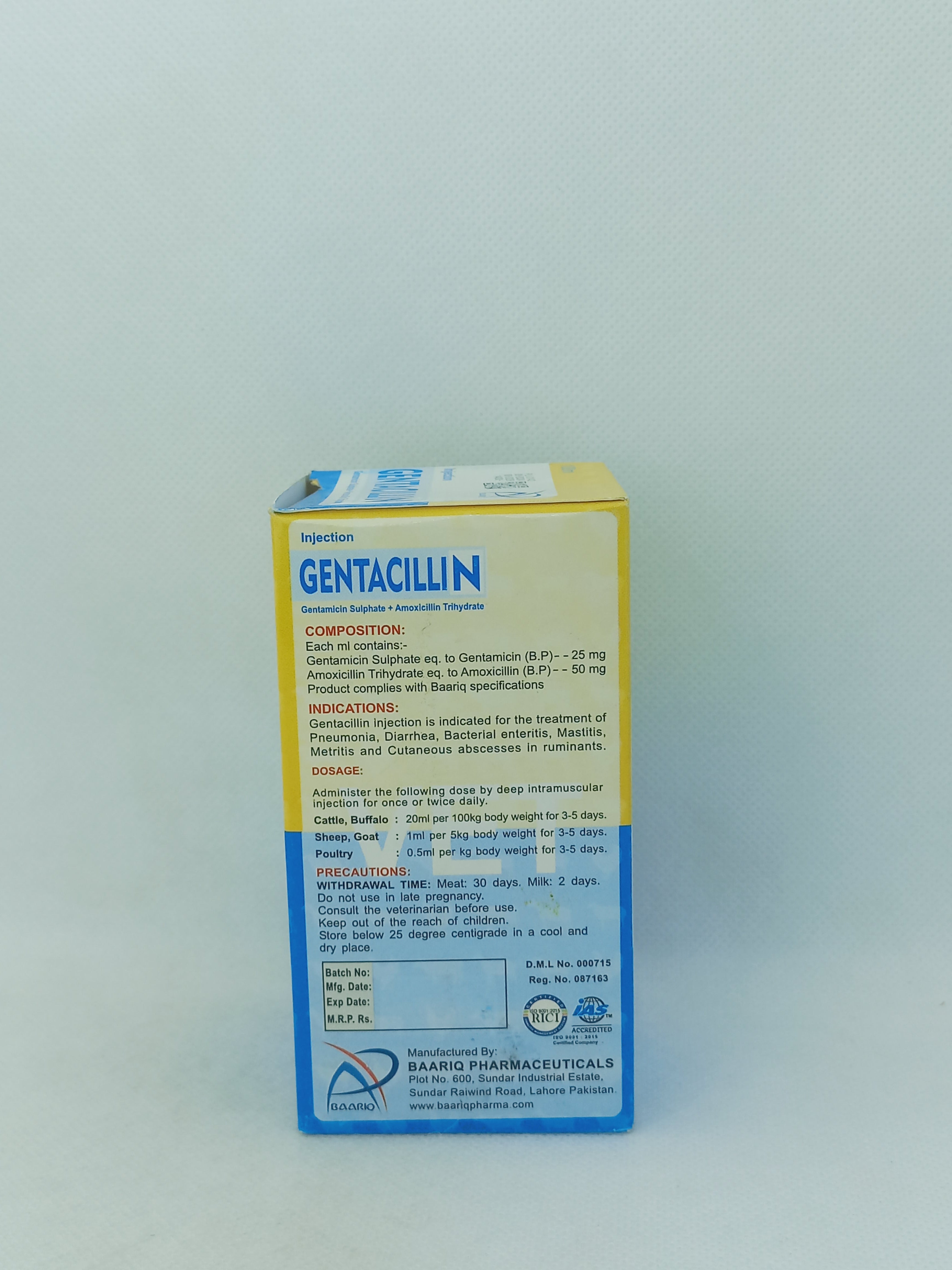 GENTACILLINE INJ 100ML