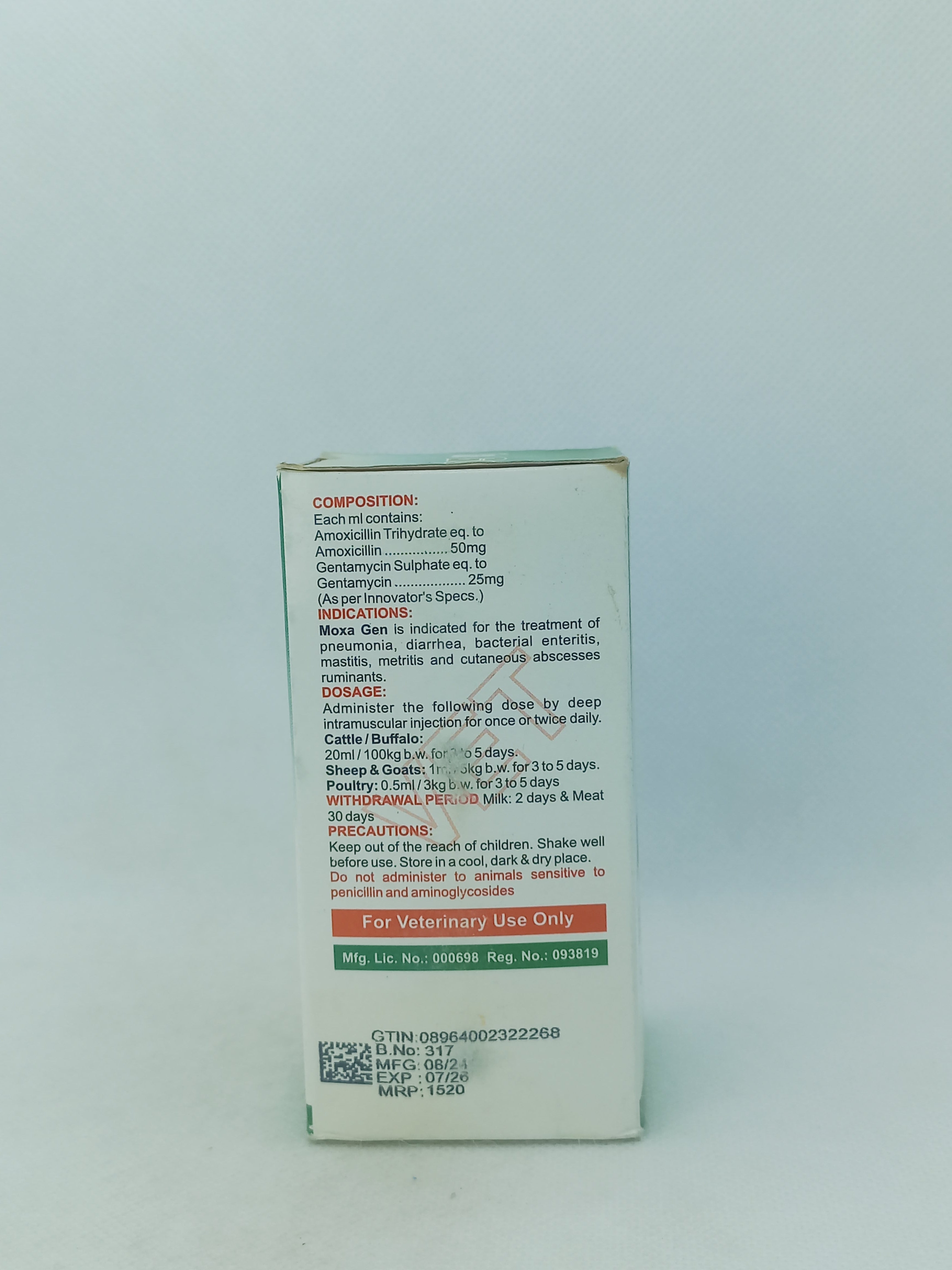 MOXA GEN INJ 100ML