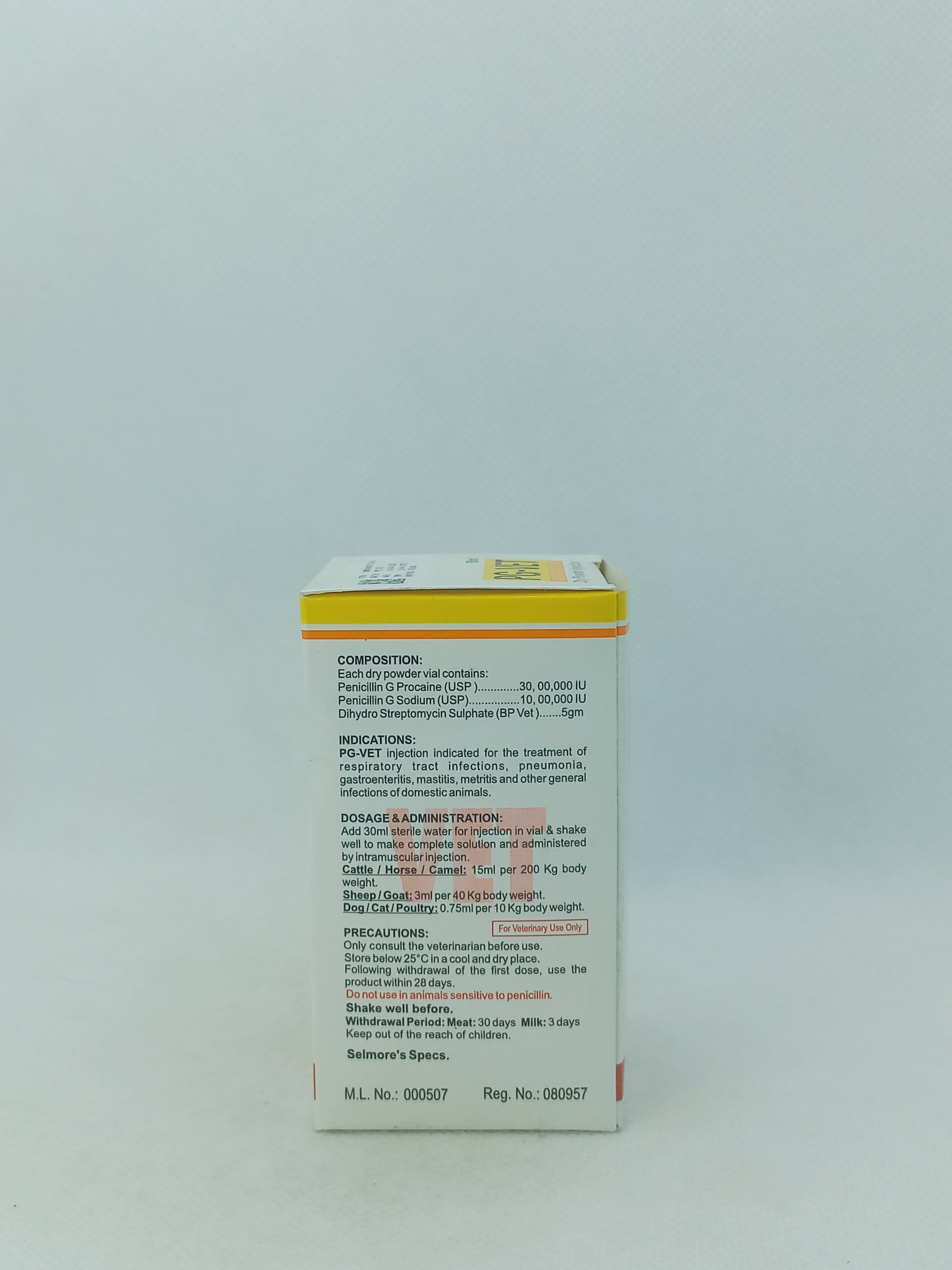 PG-VET DRY POWDER 50ML INJ