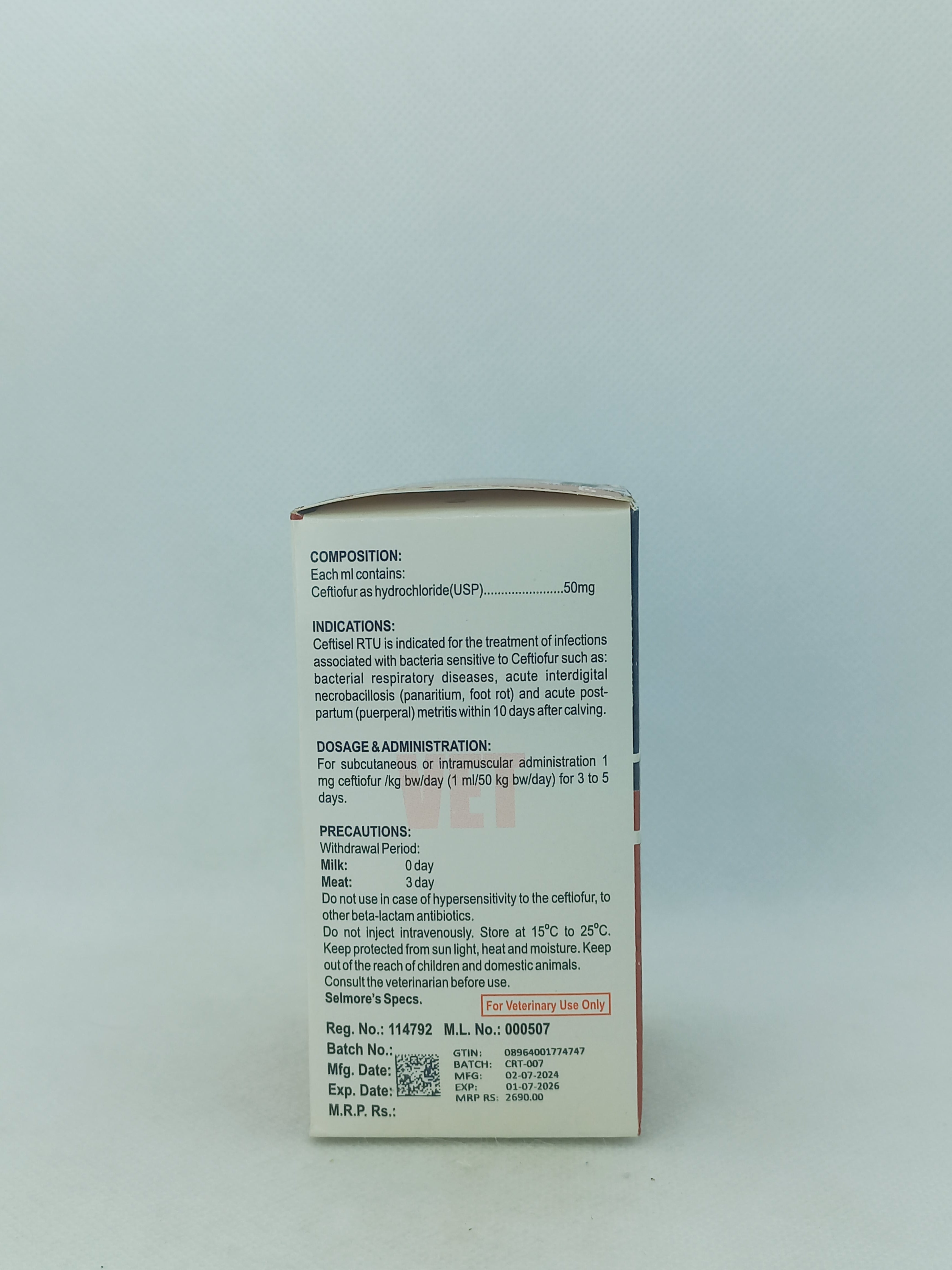 CEFTISEL RTU INJ 50ML VIAL