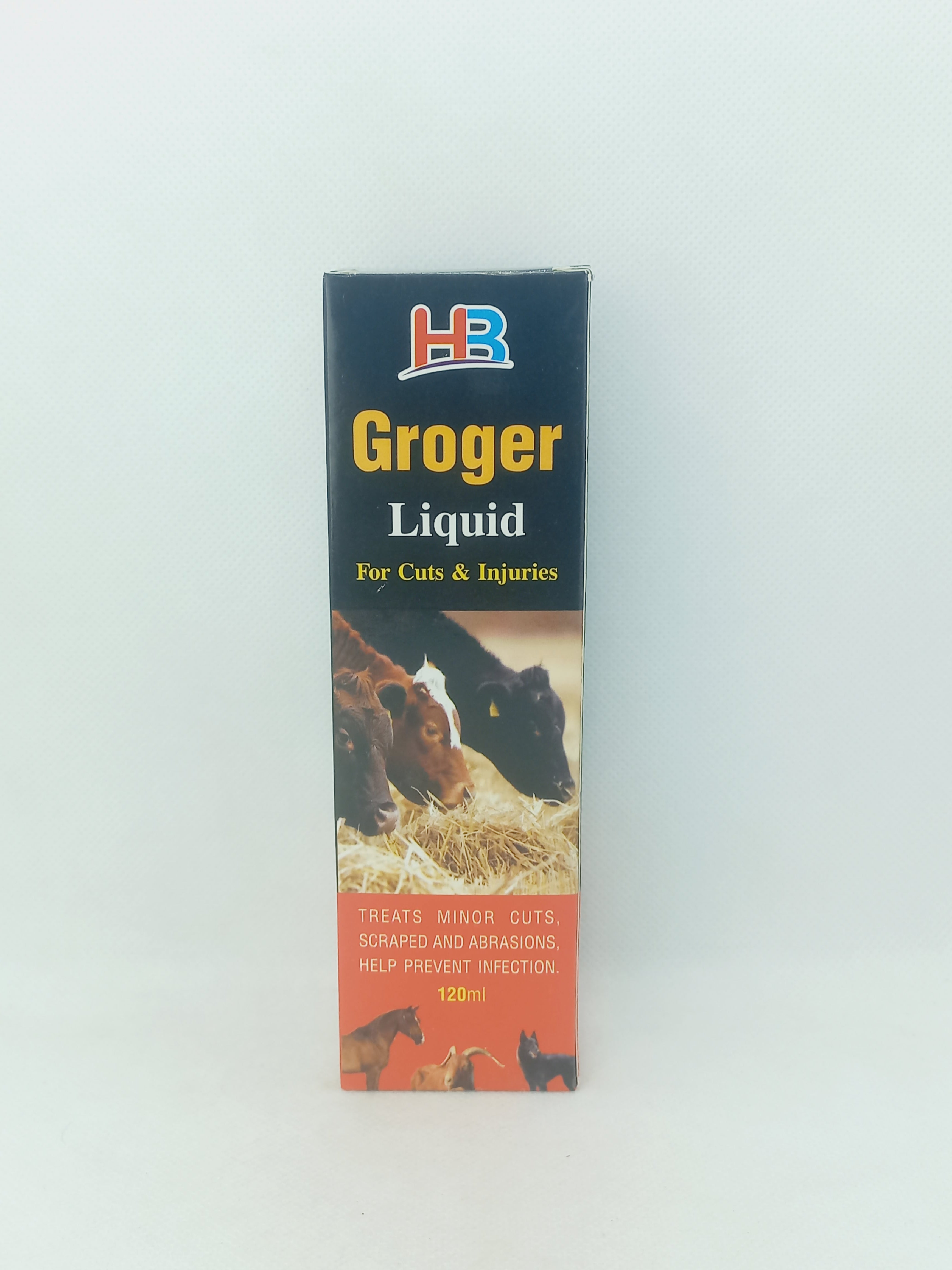 GROGER LIQUID SPRAY FOR CUTS & INJURES