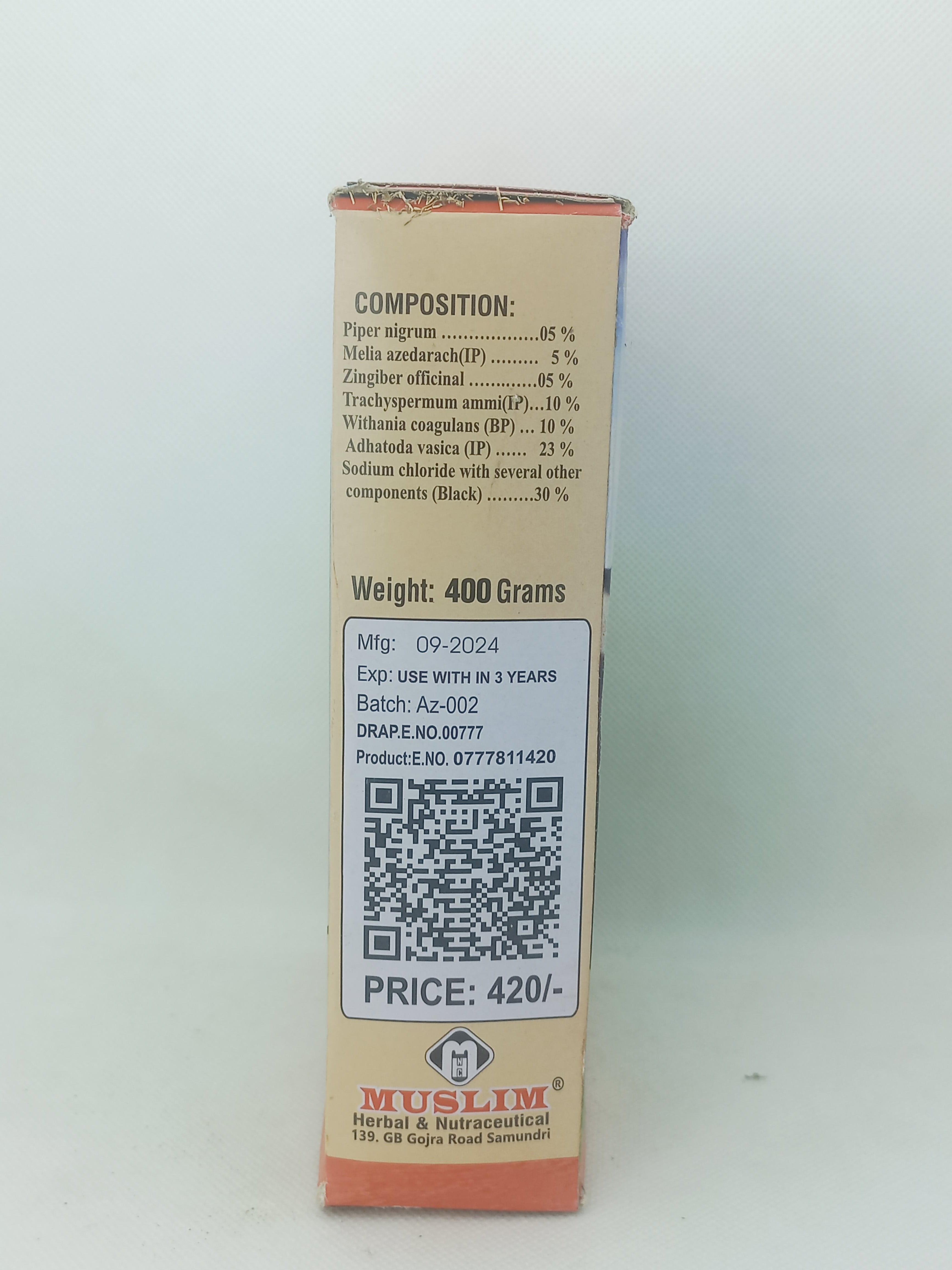 AKSEER ZEHER-BAD 400GM POWDER